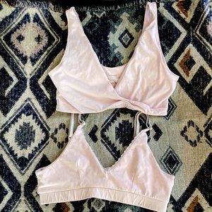 Lot of 2 ballet pink Pact Organic cotton bras L